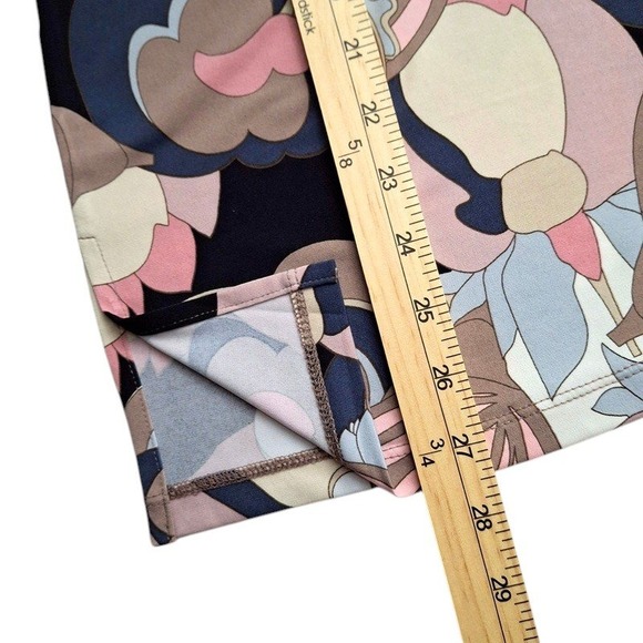 Susan Graver Top Women S Beige Blue Keyhole Neck 3/4 Sleeve Liquid Knit Tunic - Picture 11 of 13